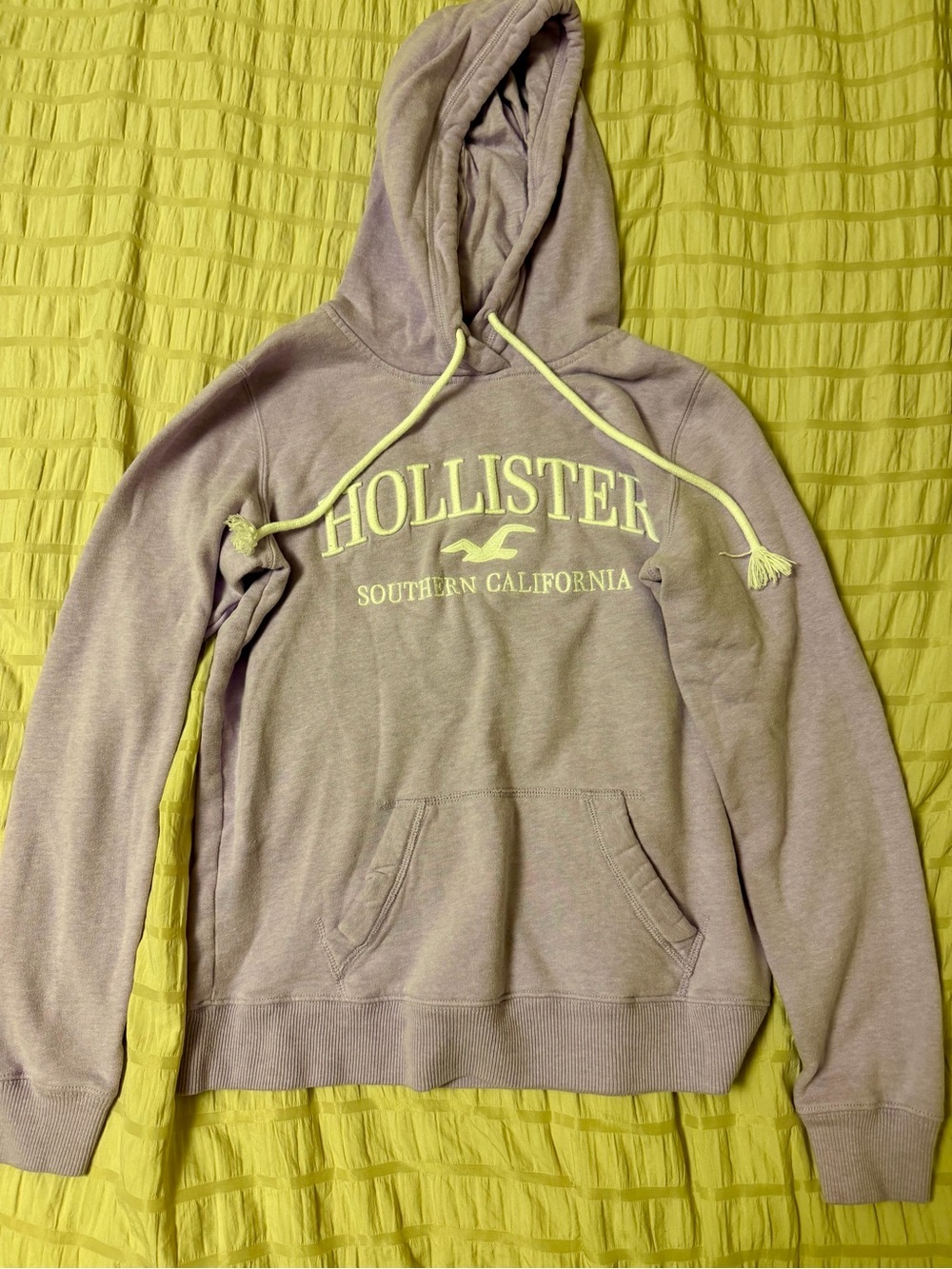 Hollister Lavender Pullover Hoodie with Cream Accents
